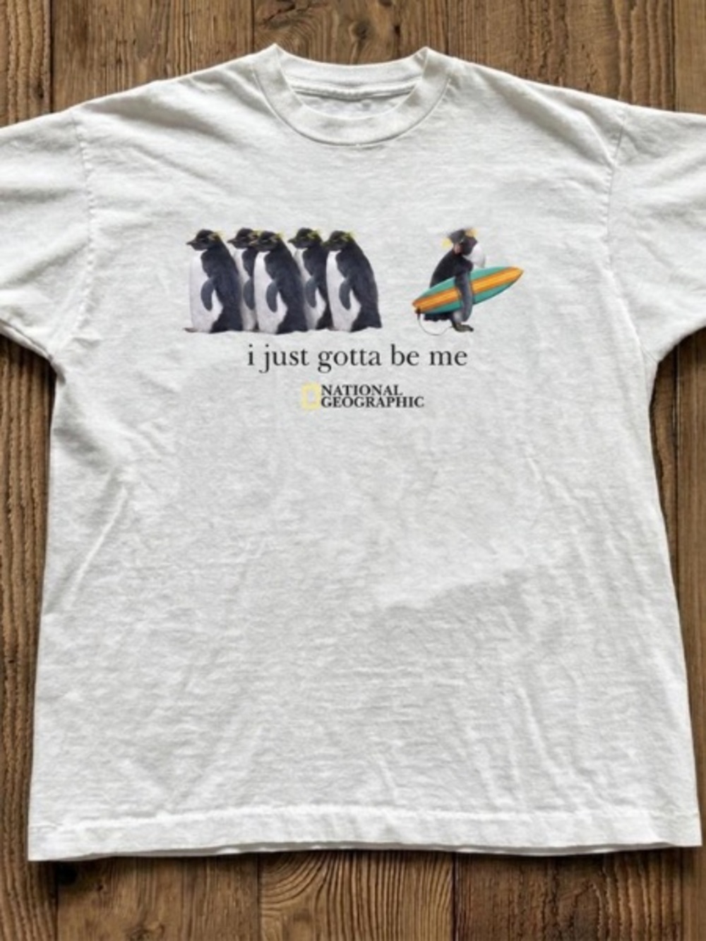 National Geographic 'I Just Gotta Be Me' White Graphic Tee
